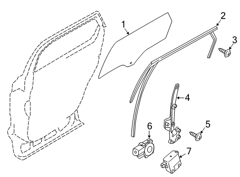 2022 Ford Edge RUN - DOOR GLASS Diagram for FT4Z-5825766-M