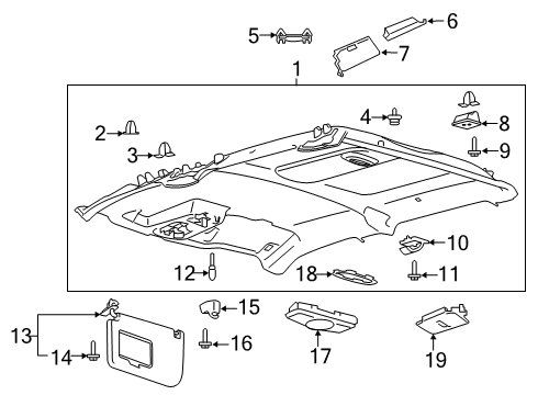 2020 Ford F-250 Super Duty HEADLINING - ROOF Diagram for LC3Z-2651944-BC