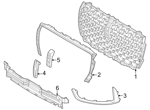 2023 Lincoln Corsair GRILLE - RADIATOR Diagram for PJ7Z-8200-GB