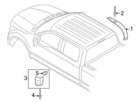 2023 Ford F-150 Lightning Exterior Trim - Cab Diagram