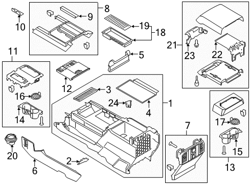 2020 Ford F-150 Front Console Diagram 2