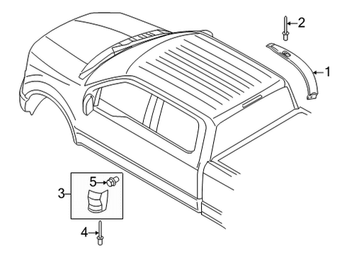 2021 Ford F-150 Exterior Trim - Cab Diagram 1