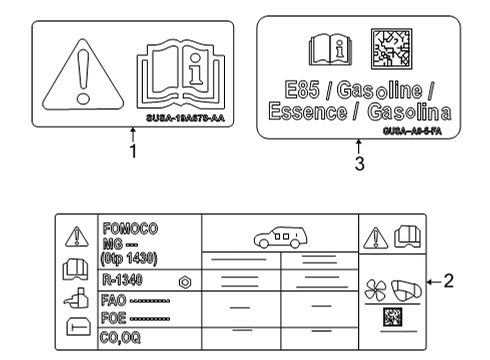 2022 Ford Police Interceptor Utility DECAL Diagram for L1MZ-5400014-A