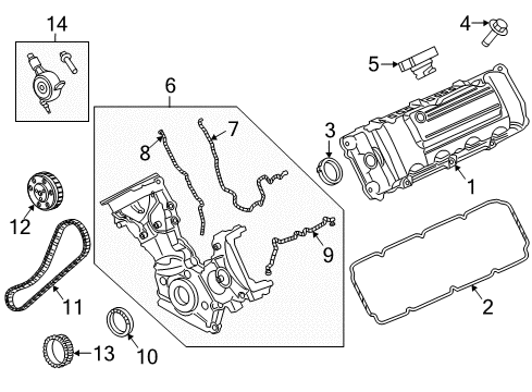 2021 Ford F-350 Super Duty Valve & Timing Covers Diagram 1