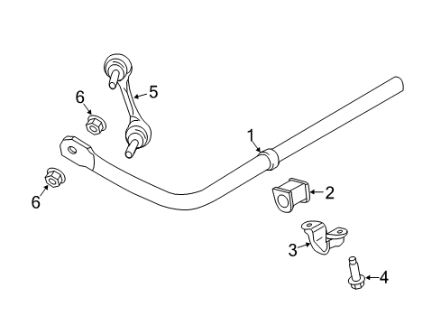 2020 Ford Edge Rear Suspension Components, Lower Control Arm, Upper Control Arm, Stabilizer Bar Diagram 1