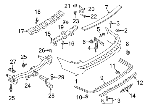 2020 Ford Expedition Rear Bumper & Components Diagram 1