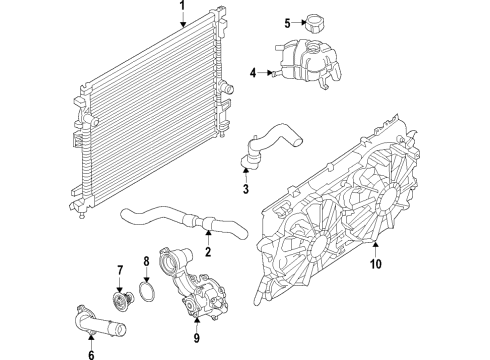 2020 Lincoln Continental Cooling System, Radiator, Water Pump, Cooling Fan Diagram 6