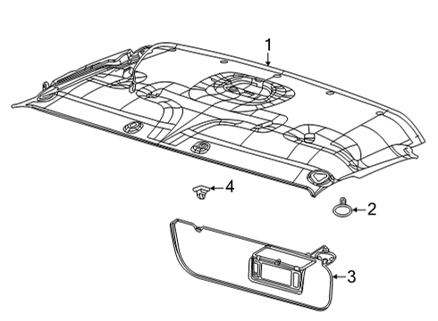 2022 Ford E-350/E-350 Super Duty VISOR ASY - SUN Diagram for CC2Z-1504104-AB