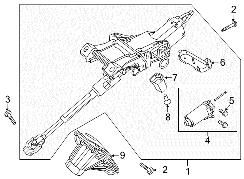 2020 Lincoln MKZ Steering Column Assembly Diagram 2