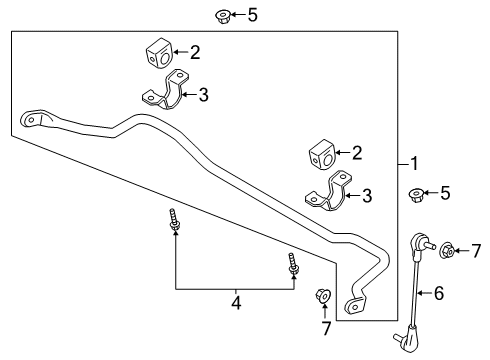 2021 Ford Ranger Stabilizer Bar & Components - Front Diagram 1