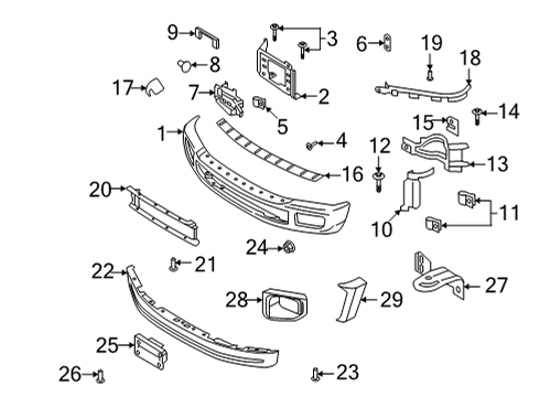 2022 Ford F-350 Super Duty BRACKET - BUMPER MOUNTING Diagram for LC3Z-17755-A