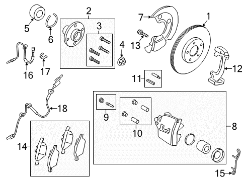 2022 Ford EcoSport Front Brakes Diagram