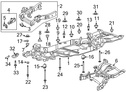 2022 Lincoln Navigator Frame & Components Diagram