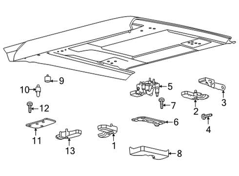 2022 Ford Bronco BRACKET - SOFT TOP LATCH MOUNT Diagram for M2DZ-98245A26-A