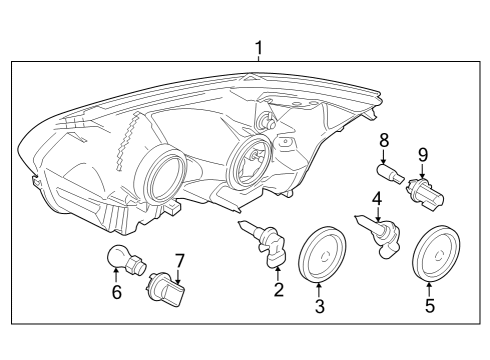 2022 Ford E-Transit Headlamps Diagram 1