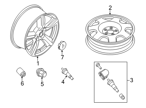 2021 Ford Mustang Wheels & Trim Diagram 1