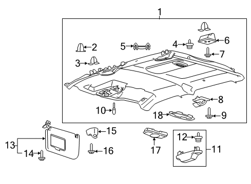 2022 Ford F-250 Super Duty Interior Trim - Cab Diagram 5