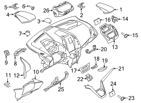 2020 Ford Transit Connect PANEL ASY - INSTRUMENT - LOWER Diagram for KT1Z-9904644-BB