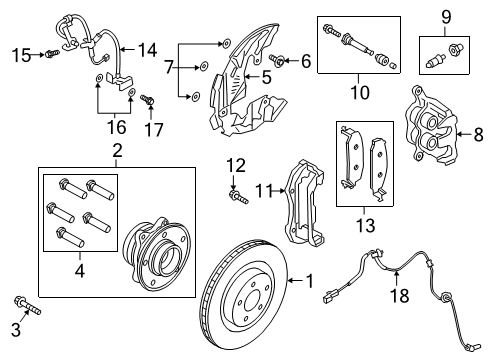 2021 Lincoln Aviator Brake Components Diagram 2