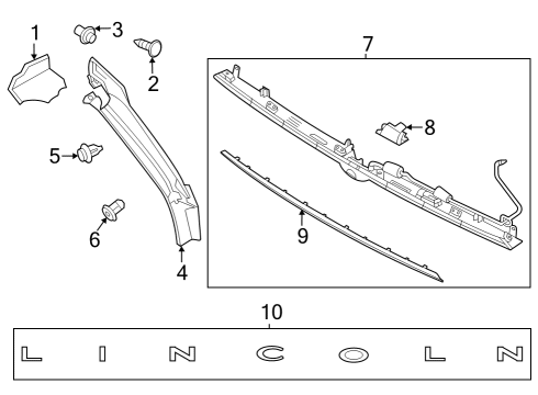 2021 Lincoln Aviator EMBLEM Diagram for LC5Z-7842528-A