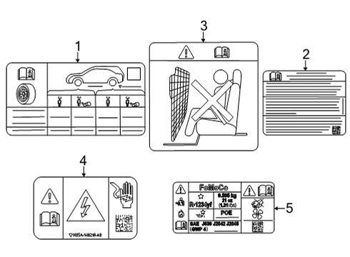 2023 Ford Mustang Mach-E Information Labels Diagram