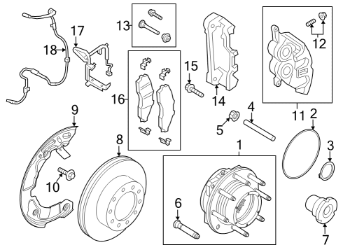 2024 Ford F-250 Super Duty Front Brakes Diagram 1