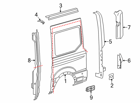 2023 Ford Transit Side Panel & Components Diagram 3