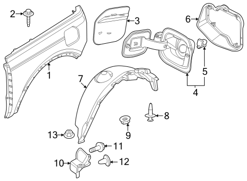 2023 Ford Bronco Quarter Panel & Components Diagram 1