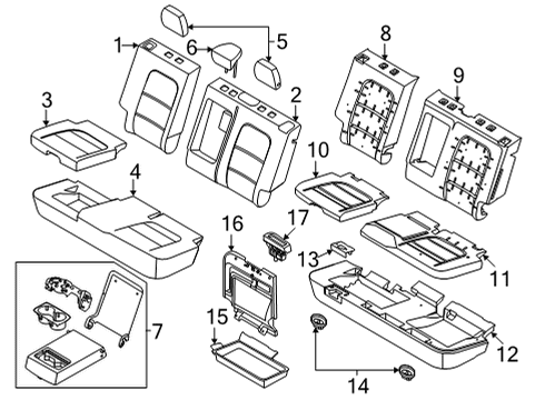 2021 Ford Bronco Sport Rear Seat Components Diagram 3