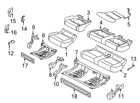 2023 Ford F-150 COVER ASY - REAR SEAT CUSHION Diagram for ML3Z-1663805-LG