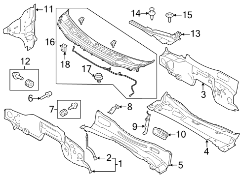 2023 Ford F-350 Super Duty Cab Cowl Diagram 3