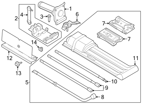 2023 Ford F-250 Super Duty Jack & Components Diagram 1