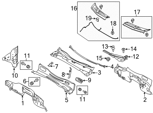 2020 Ford F-250 Super Duty Cab Cowl Diagram 3