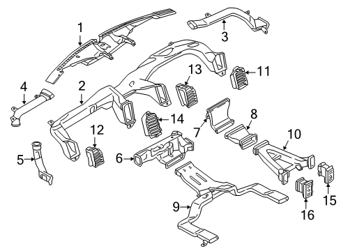 2021 Ford F-250 Super Duty Ducts Diagram 1