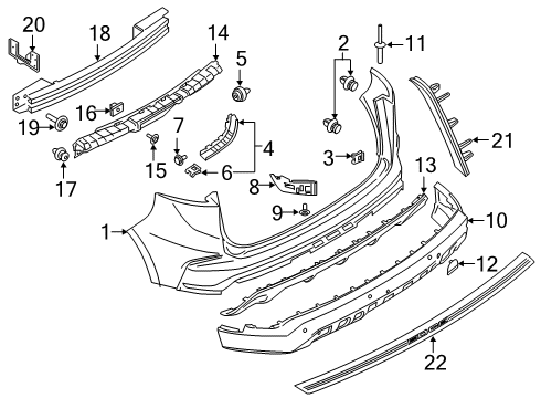 2019 Ford Edge Bumper Assembly - Rear Diagram for KT4Z-17906-DB