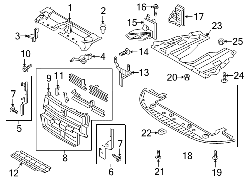 2020 Lincoln MKZ Splash Shields Diagram