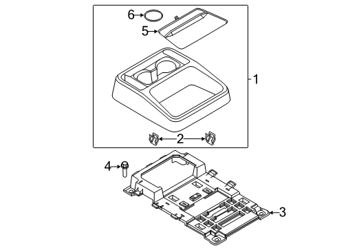 2020 Ford Explorer Front Console, Rear Console Diagram 3