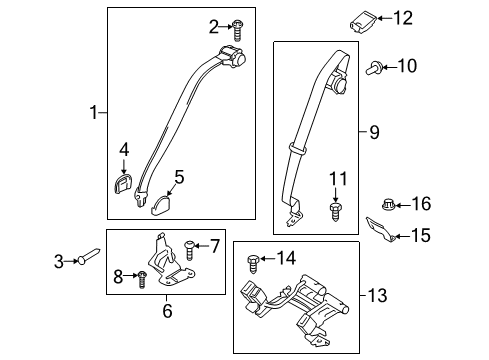 2020 Ford Fusion SEAT BELT ASY Diagram for LS7Z-54611B69-AF