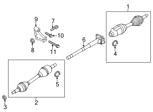 2019 Ford Police Interceptor Sedan Drive Axles - Front Diagram 2