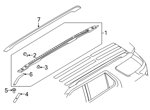 2019 Ford Police Interceptor Utility Roof Trim Diagram 1