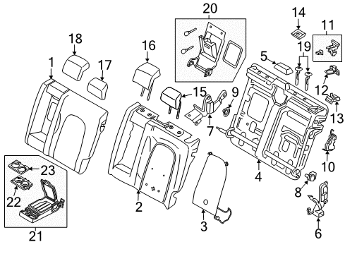 2020 Lincoln MKZ Rear Seat Components Diagram 2