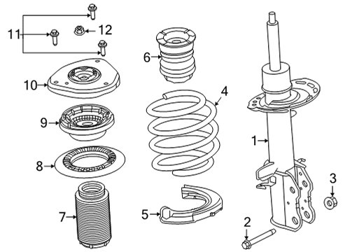 2022 Ford Bronco Sport Struts & Components - Front Diagram