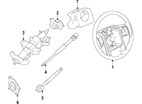 2021 Ford Expedition Steering Column & Wheel, Steering Gear & Linkage Diagram 1