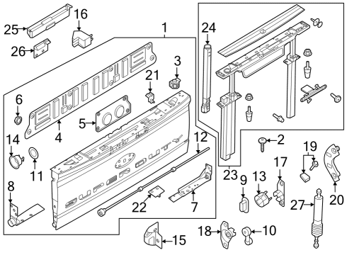 2023 Ford F-250 Super Duty TAILGATE ASY Diagram for PC3Z-9940700-B