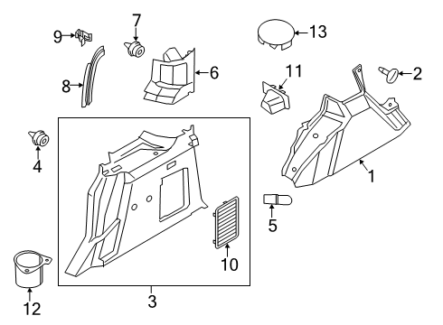 2021 Ford Transit Connect Interior Trim - Side Panel Diagram 5