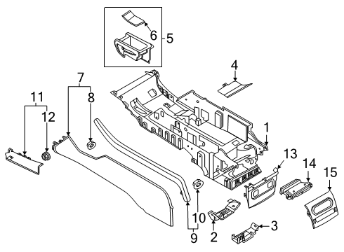 2020 Lincoln Aviator PANEL - CONSOLE Diagram for LC5Z-78045E24-AB