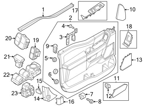 2023 Ford F-250 Super Duty FASTENER - DOOR TRIM Diagram for PC3Z-2823834-A