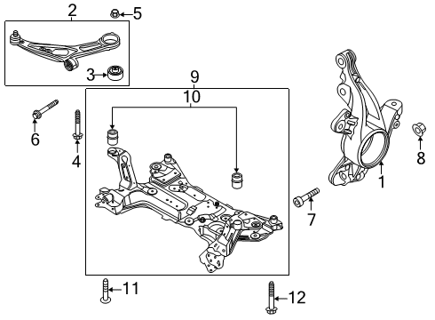 2020 Ford Escape KNUCKLE - FRONT WHEEL Diagram for LX6Z-3K185-L