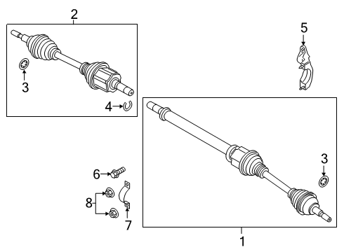 2023 Lincoln Nautilus Drive Axles - Front Diagram 4