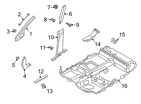 2022 Ford Transit Connect Interior Trim - Pillars Diagram 1